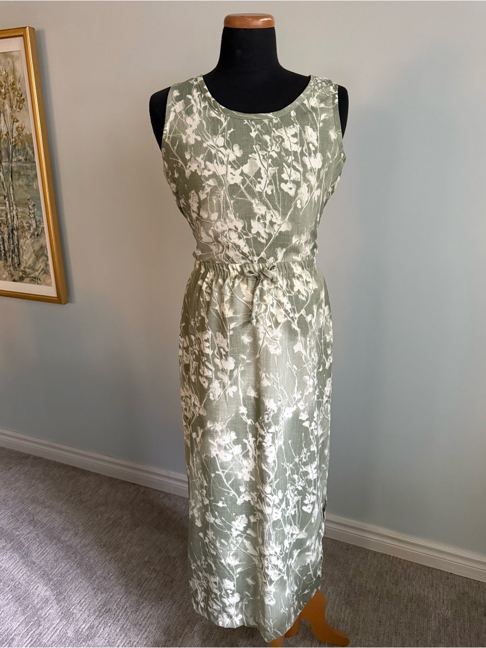 Vintage Made in Canada Sage Floral Two Piece Set Coastal Grandma Cottagecore